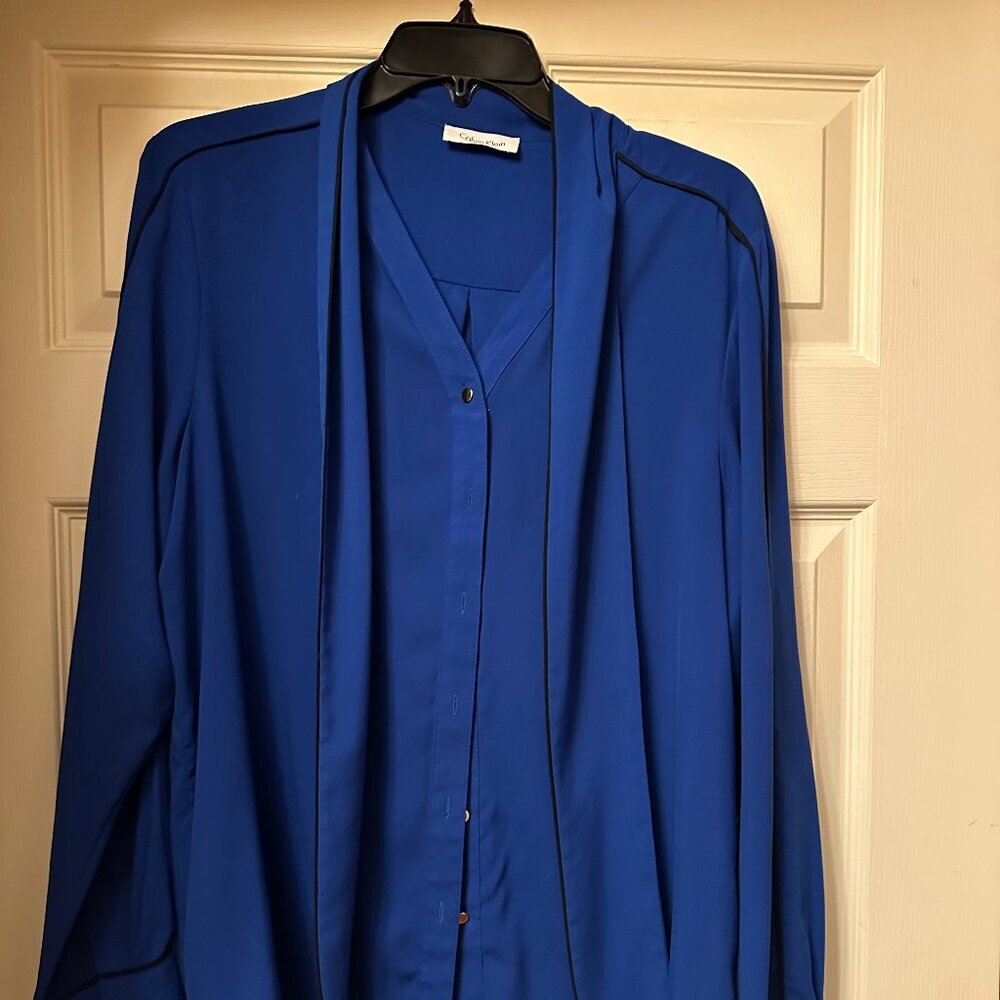 Blue Long Sleeved Dress Shirt